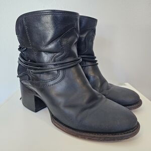 Black Leather Ankle Boots